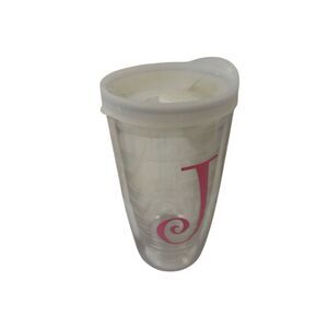 Tervis 16 oz travel cup‎ with lid monogram "J"